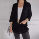 European and American 2024 New Independent Wish Women's Waffle Nine-point Sleeve Urban Casual Cardigan Jacket