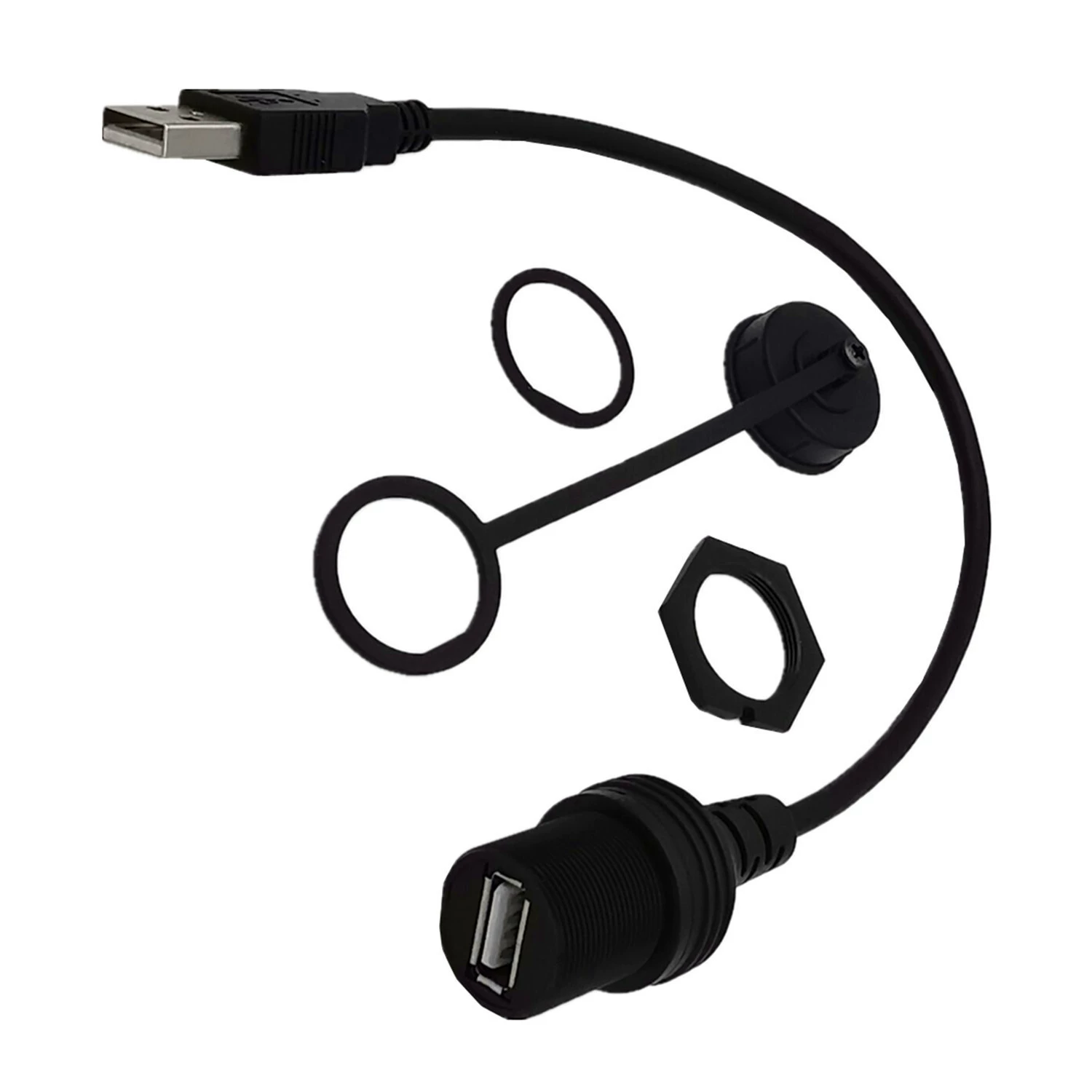 AM Data Dashboard Yacht Cable Motorcycle Male to Female Adapter Cable Car Charging USBAF Extended Waterproof