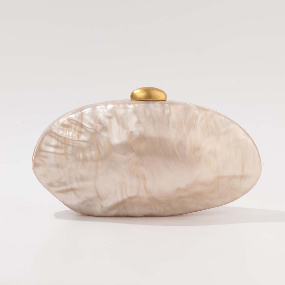 Elegante borsa a tracolla a forma di conchiglia in acrilico: pochette di ispirazione vintage per matrimoni, feste e uso quotidiano_voghion.com