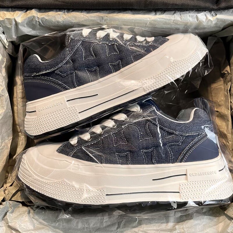 Shootbrand Wang Hedi's Same Style Plum Blossom Duo Leather Thick-Soled Retro Canvas Shoes for Men and Women Shootbrand Wang Hedi's Same Style Plum Blossom Duo Leather Thick-Soled Retro Canvas Shoes for Men and Women