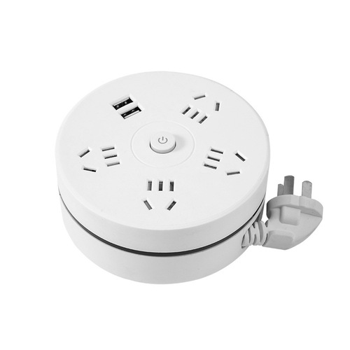 Storage retractable plug adapter fashionable cord organizer multi-function power strip USB outlet multi-port power strip extension cord