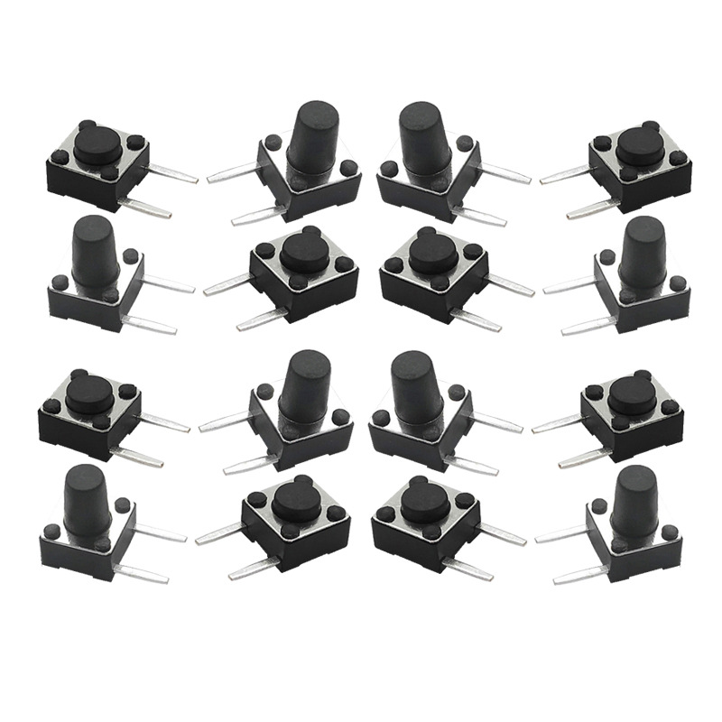 轻触开关6*6*5边二脚侧插卧式两脚按键4.3/4.5/5/5.5/6HDL-合德来