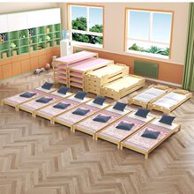 幼儿园午睡床小学生托管专用午托午休单人床实木儿童护栏叠叠床