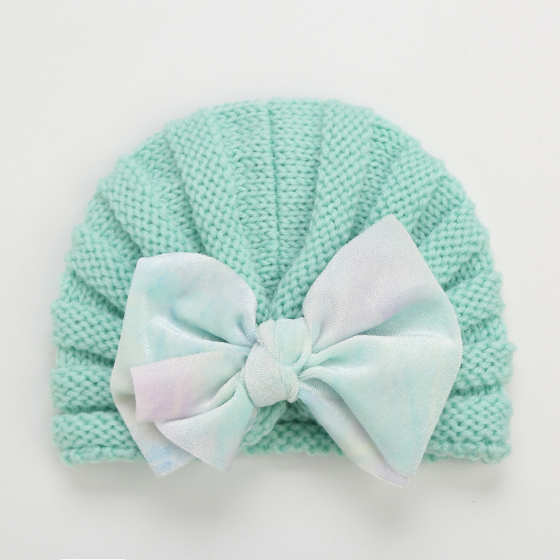 Children Unisex Cute Fashion Bow Knot Braid Bowknot Eaveless Wool Cap display picture 4