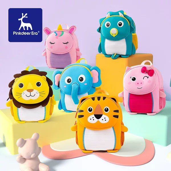 Customized School Bags with Printable Text, Kindergarten Early Education Diving Material Children's School Bags, Cute Animal-Shaped Backpacks