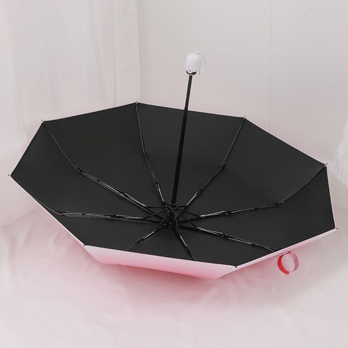 Gradient folding umbrella, anti-UV, sun protection, sunshade, small fresh vinyl, rain or shine umbrella advertising