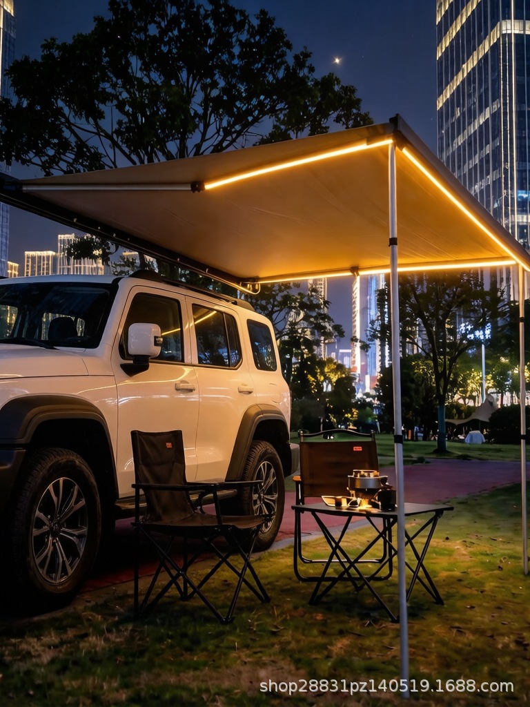 Remote-Controlled Electric Vehicle Side Tent, Rv Side Tent, Sunshade Canopy, Side Tent for Car, Sun and Rain Protection Side Tent
