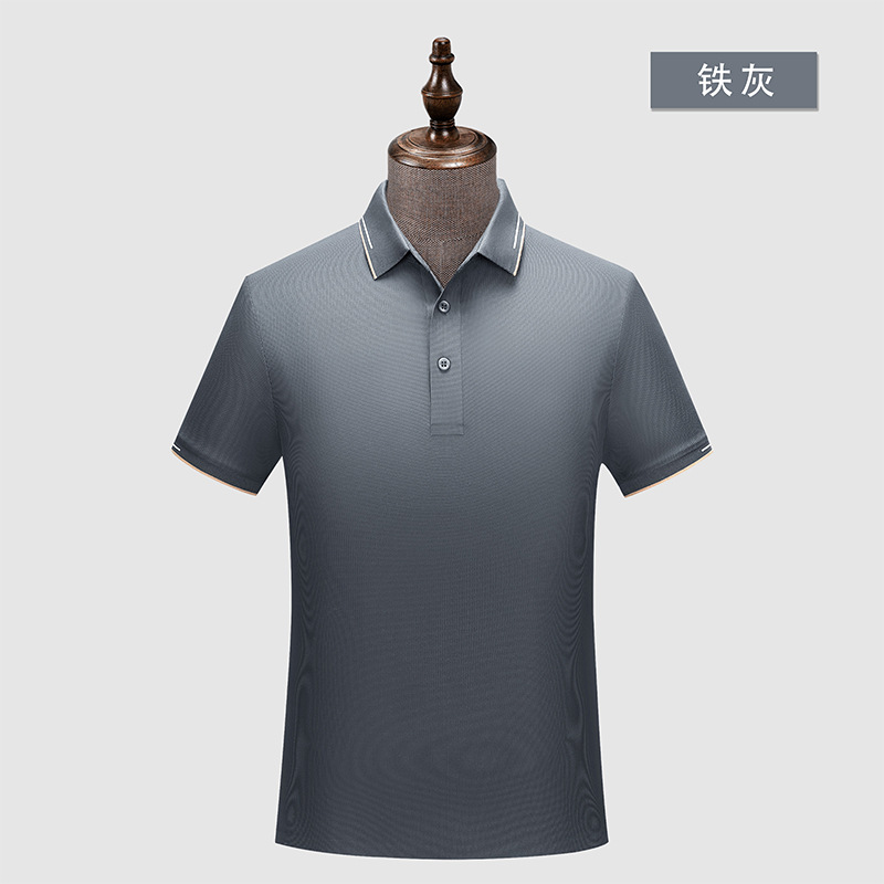 Waffle brocado sin costuras 5A antibacteriano color sólido cuello de segundo nivel camisa de polo logotipo impreso personalizado ropa de trabajo de alta gama monos