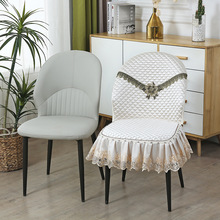 轻奢圆形椅子套罩四季通用弧形餐桌椅套坐垫靠背一体异形凳子座套