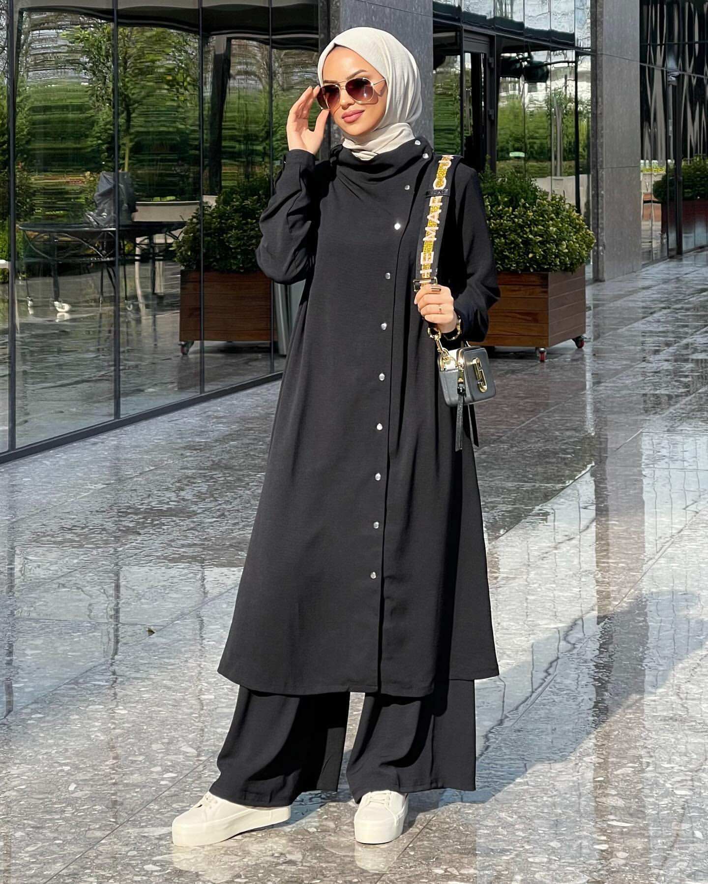 Muslim women's clothing Arabic style two-piece 2024 Spring Autumn new long sleeved shirt and pants set_voghion.com