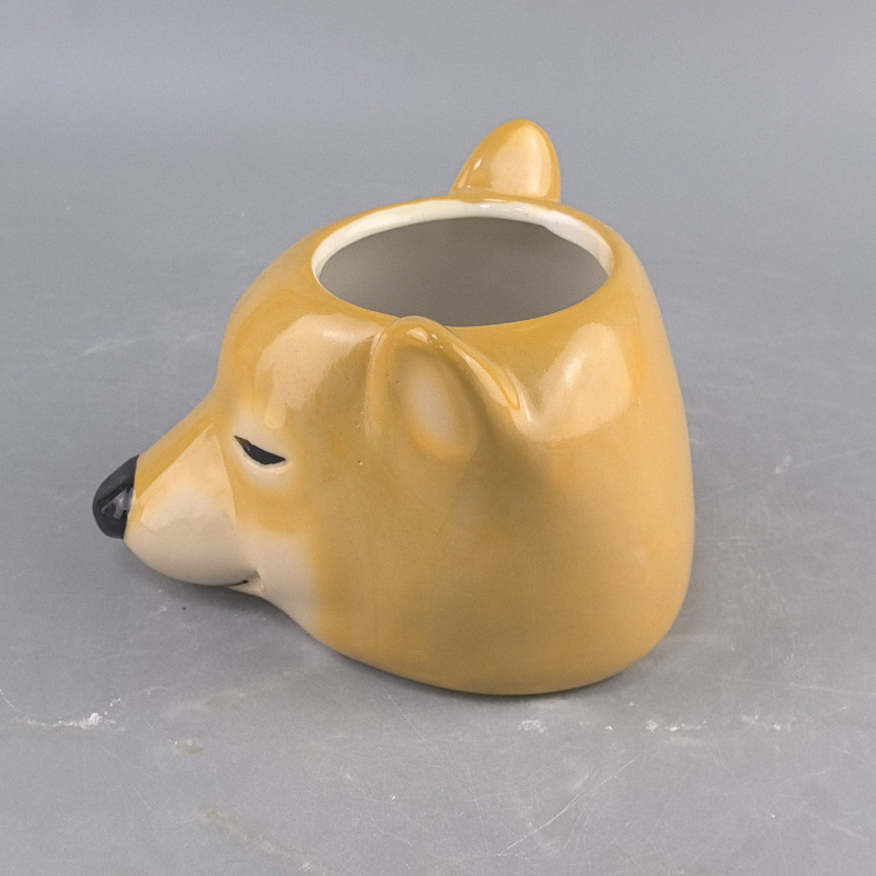 Caricatura extraña taza de cerámica de agua de perro de madera casera taza de leche encantadora pareja marca taza regalo creativo de cumpleaños