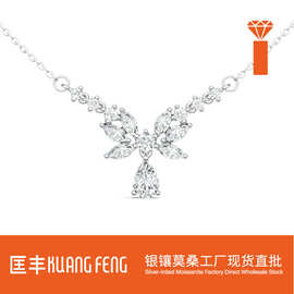 跨境新款欧美时尚莫桑石纯银锁骨链轻奢小众设计高级感饰品项链女