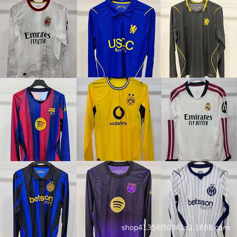 2627 club football jersey long sleeve Real Madrid Chelsea Inter Milan Red Devils Bayern AC Barcelona top sports jersey