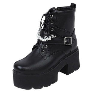 Low boots platform, chain, ebay, European style, plus size