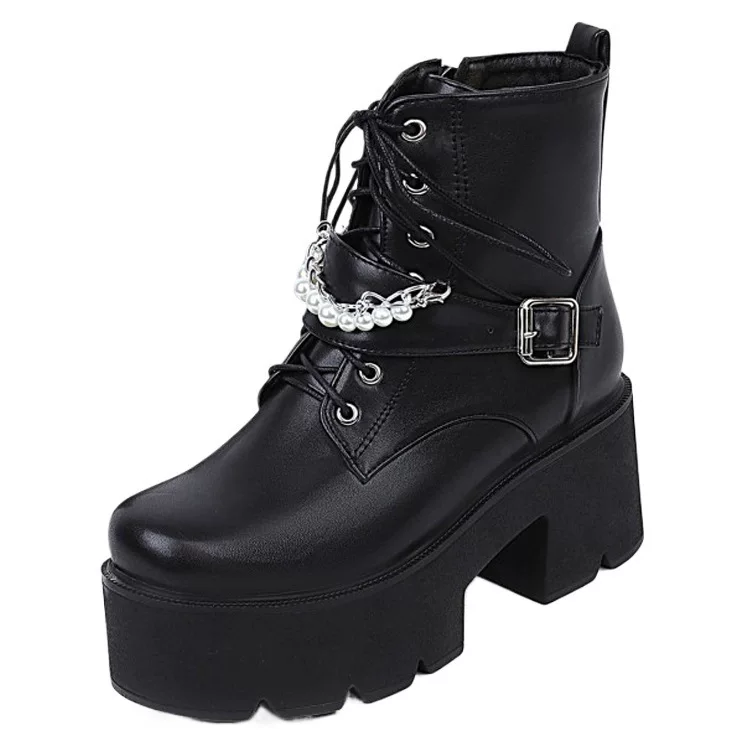 Low boots platform, chain, ebay, European style, plus size
