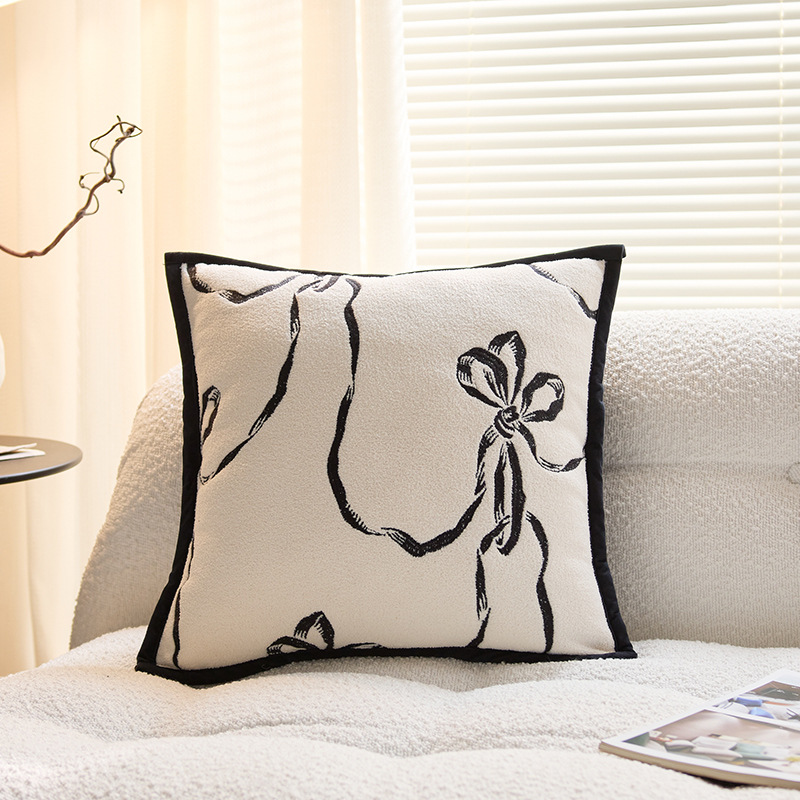Ins ondas de punto línea abraza almohada cubierta dormitorio sofá sala de estar cubierta de almohada cuadrada moderna simple cojín desmontable