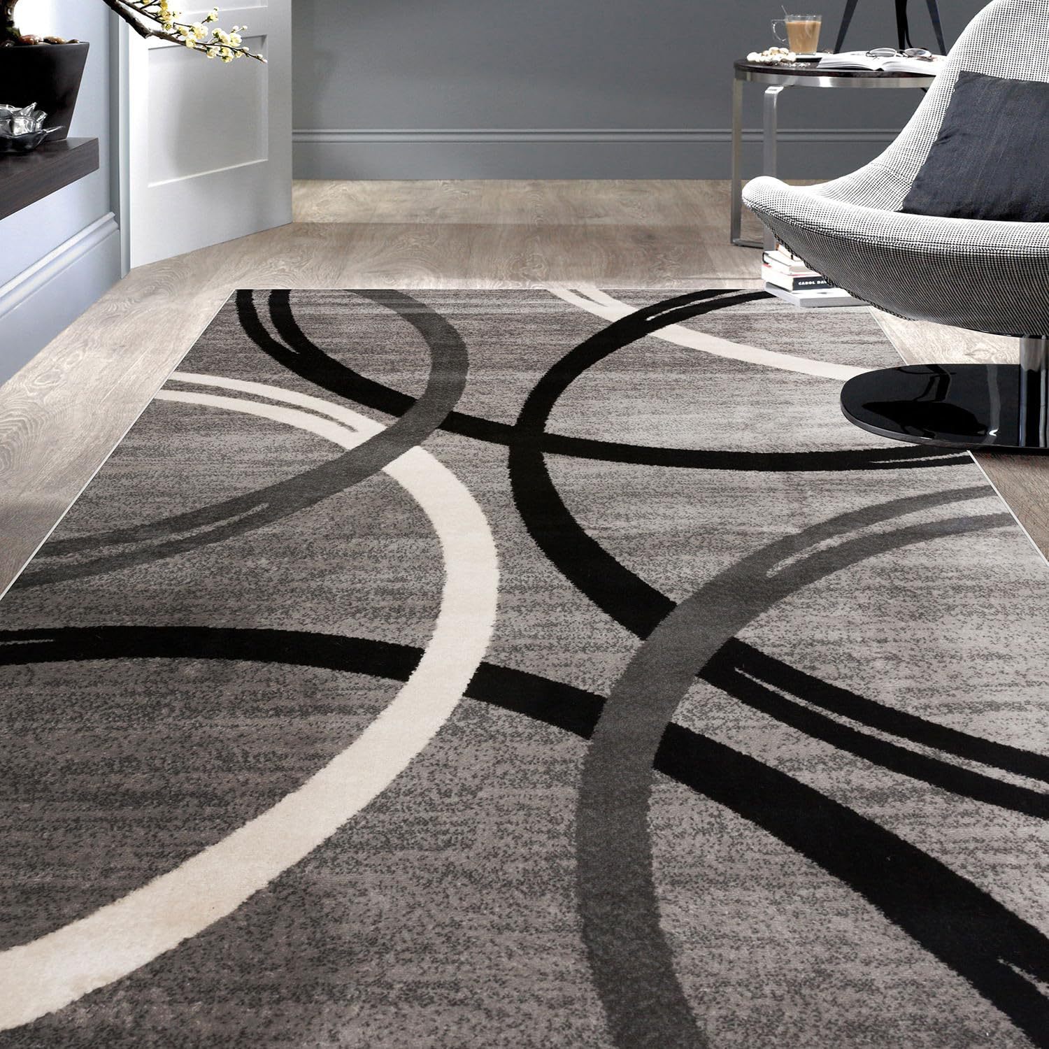 Amazon Modern Wave Circle Design Area imitación cachemira hogar sala de estar dormitorio alfombra grande mesa de centro sofá alfombra