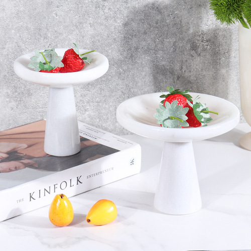 Modern simple marble fruit plate party wedding party desktop dried fruit melon seeds snack storage display plate