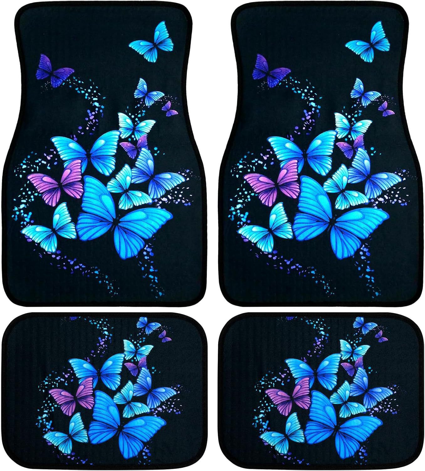 Cross-border JIT Amazon American-style crystal velvet car decorative floor mats 4-piece set, easy to maintain, non-slip, universal floor mats