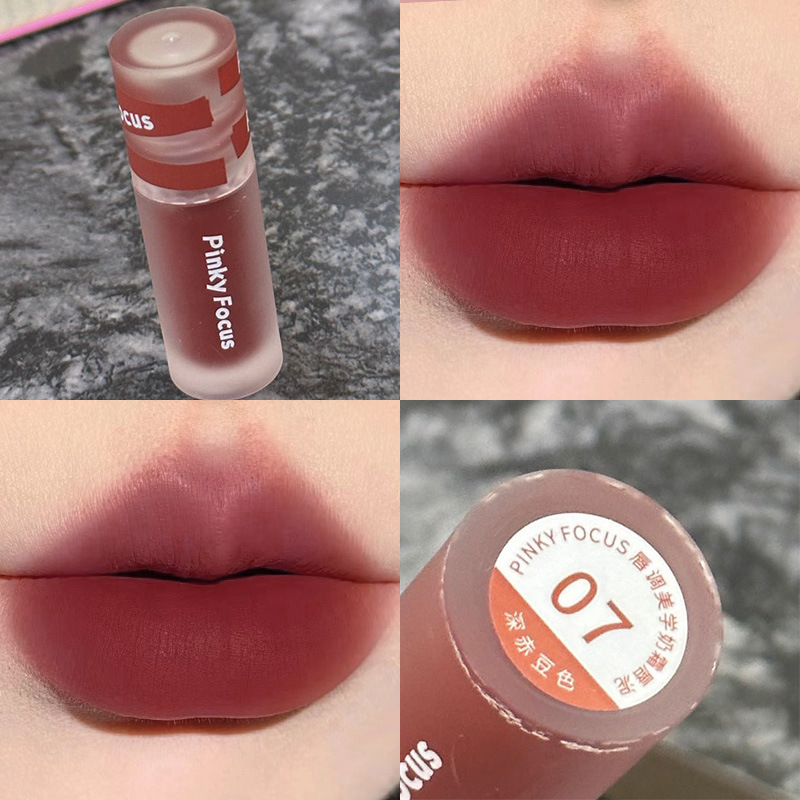 PinkyFocus粉雾哑光奶霜唇泥26色唇釉丝绒显色持久口红跨境唇彩女|undefined