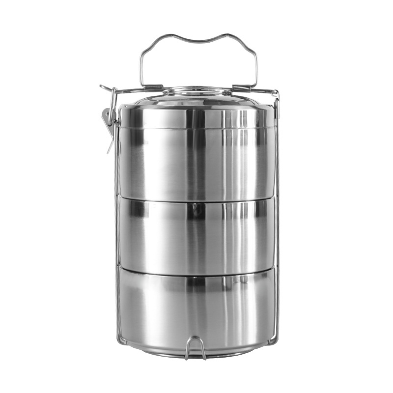 Acero inoxidable 304 portátil de gran capacidad cesta de alimentos multi-capa Bento anti-scald Bento caja de almuerzo aislado