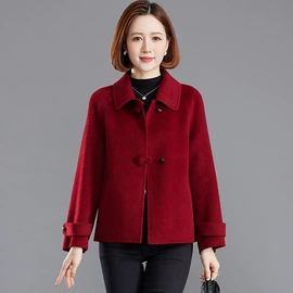 女式毛呢外套;大码毛呢外套;中老年休闲套装