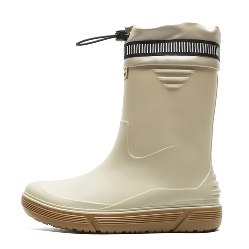 BIRROT Cross-border British elastic mouth cylinder rain boots for men, anti-slip PVC water shoes, size 45, export rain boots with rubber soles