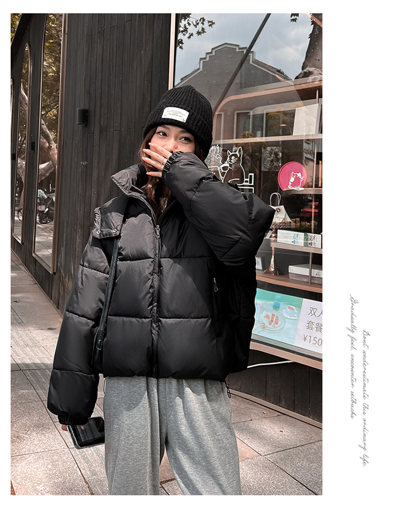 Piumino invernale in cotone 2023 nuova giacca in cotone da donna versione coreana giacca da studente corta con cappuccio per pane sciolto_voghion.com