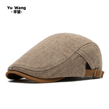 帽子男秋冬季保暖鸭舌帽男士中老年人毛呢贝雷帽男英伦复古前进帽