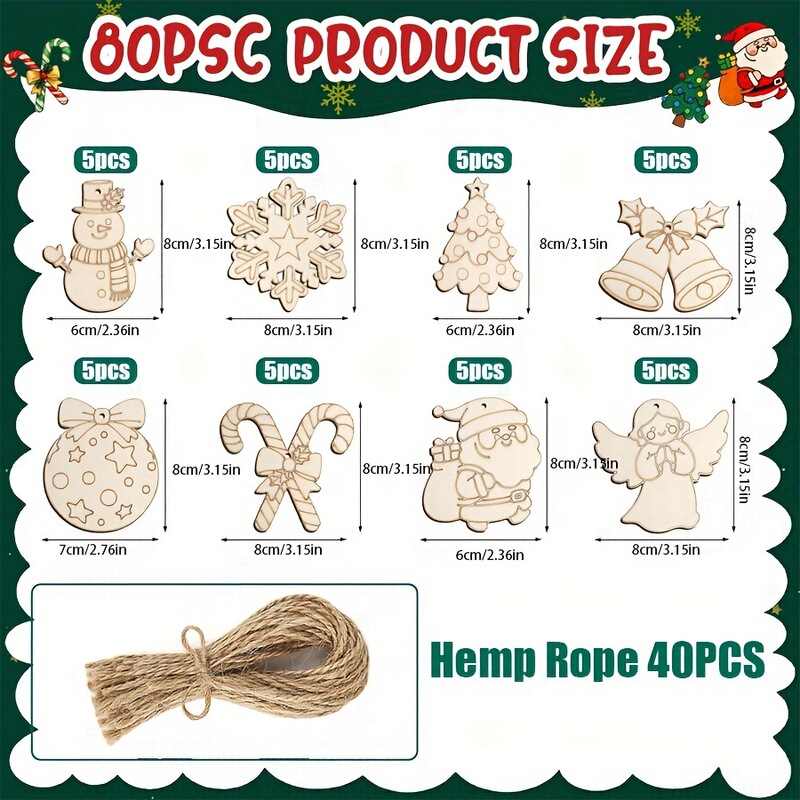 Cross-border best-selling wooden Christmas DIY ornaments, suitable for indoor and outdoor decoration