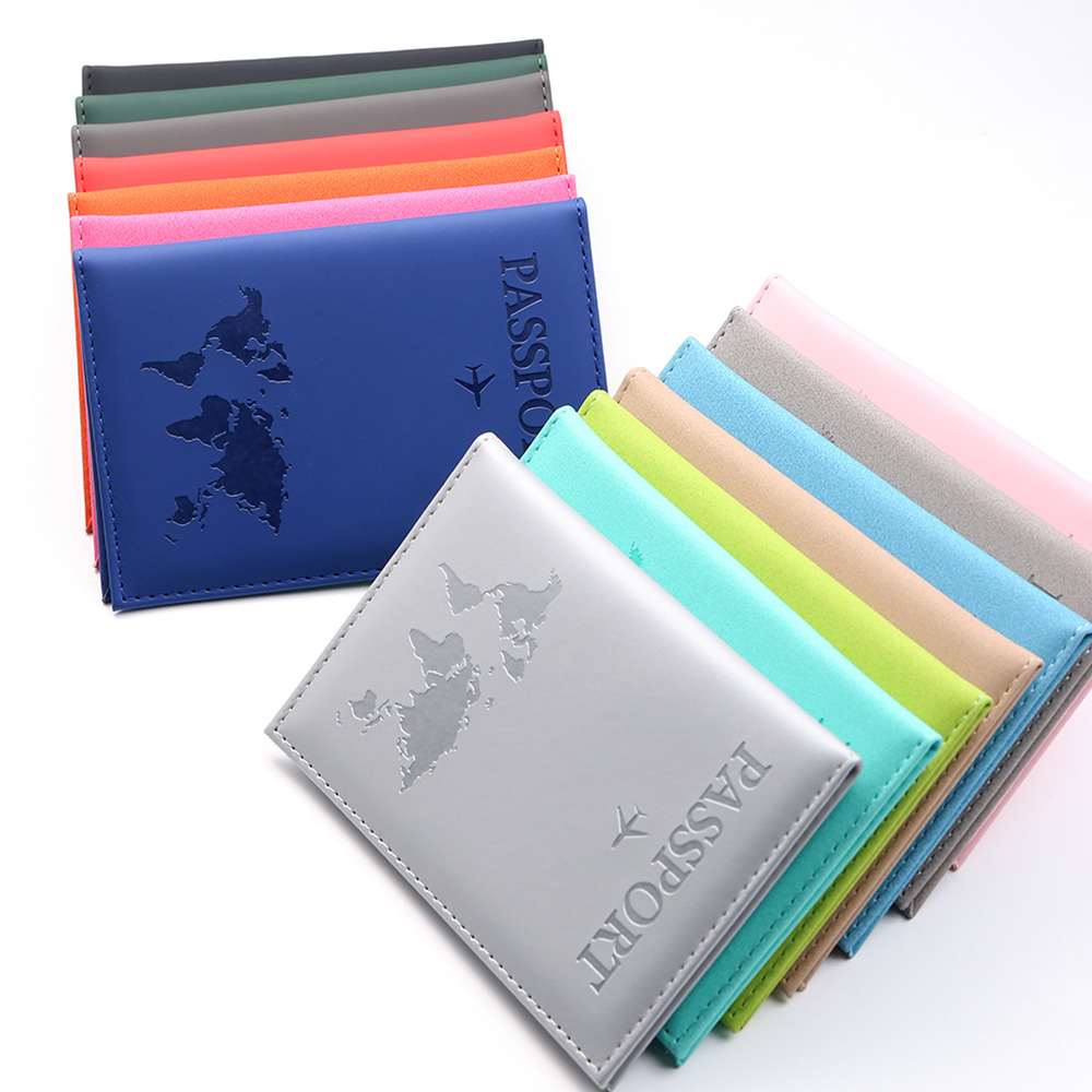 multi color map passport bag travel document bag passport holder passport protective cover couple passport bag_voghion.com