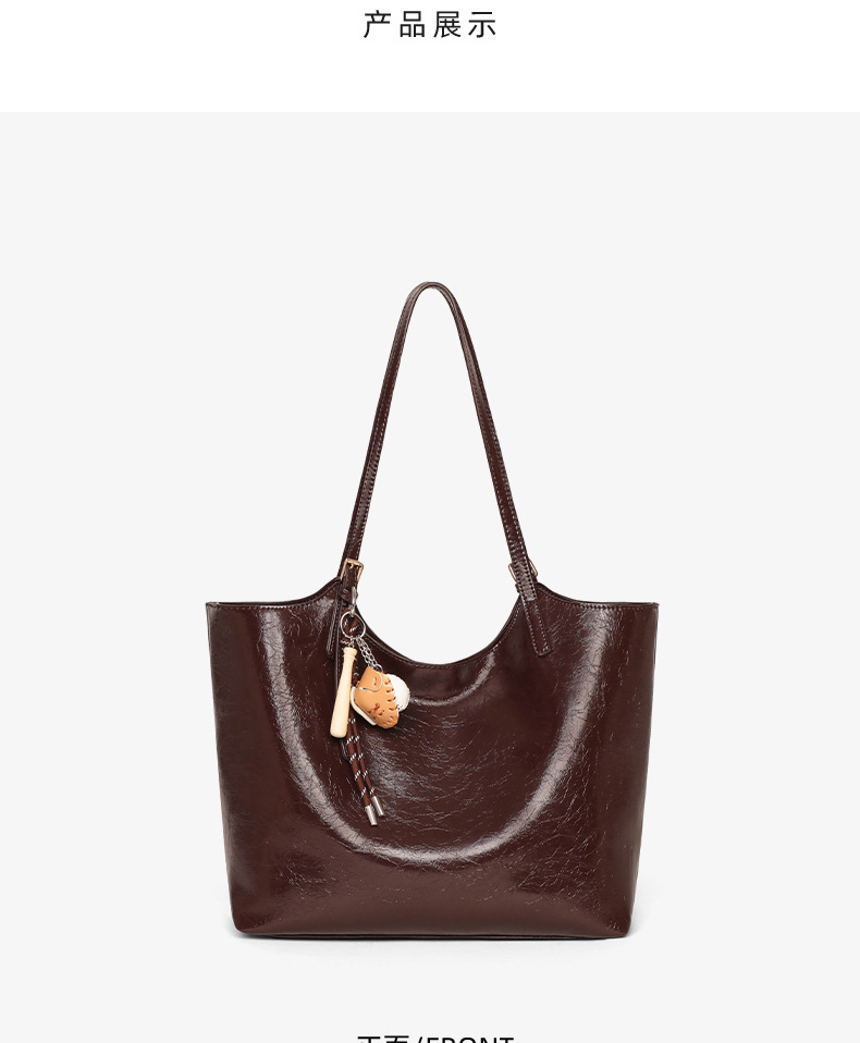 Túi tote nữ cỡ lớn phong cách vintage đi làm — màu cà phê chi tiết 14