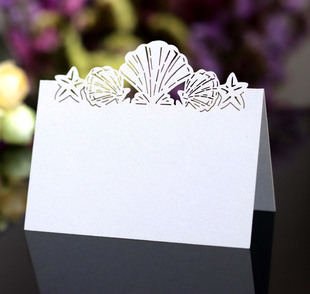 Экспорт Amazon Wedding Butterfly Dolow Seat Card Laser Card Ice White Shell Table Card Карта оптовой карты оптом