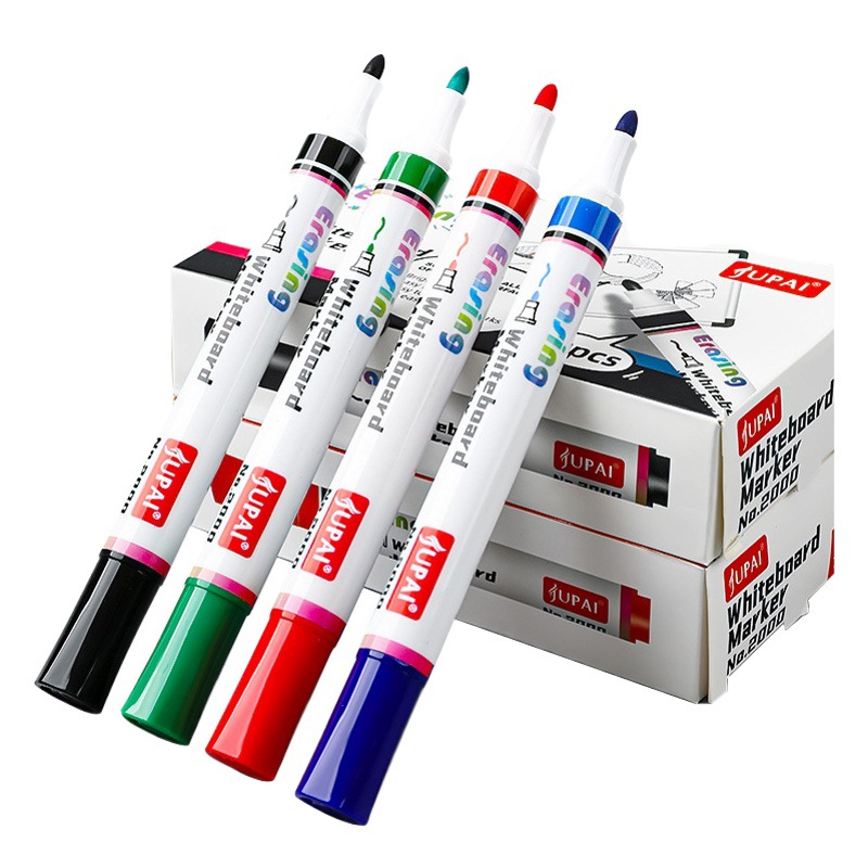 Pluma de pizarra Jupai pluma especial de cabeza grande para conferencia Selección de cuatro colores gran capacidad fácil de limpiar pizarra rotulador