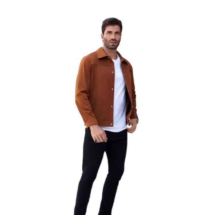 Saldi di liquidazione --- Camicia-giacca casual da uomo a maniche lunghe con colletto risvoltato, proveniente da commercio estero transfrontaliero europeo e americano_voghion.com