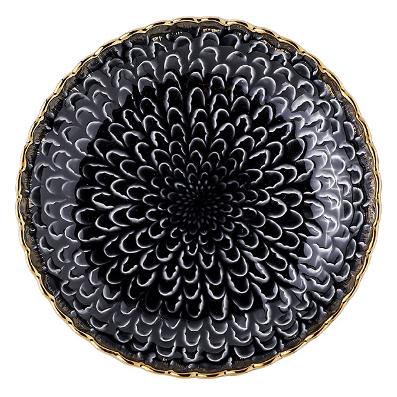 Nórdico creativo de lujo chino y occidental vajilla combinación traje macaron color crisantemo occidental plato de carne ensalada sopa tazón de arroz