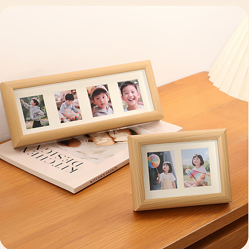 Couple's commemorative multi-grid photo frame, multi-grid connected wooden display stand, glass-faced family photo wall decoration frame Couple's commemorative multi-grid photo frame, multi-grid connected wooden display stand, glass-faced family photo wall decoration frame