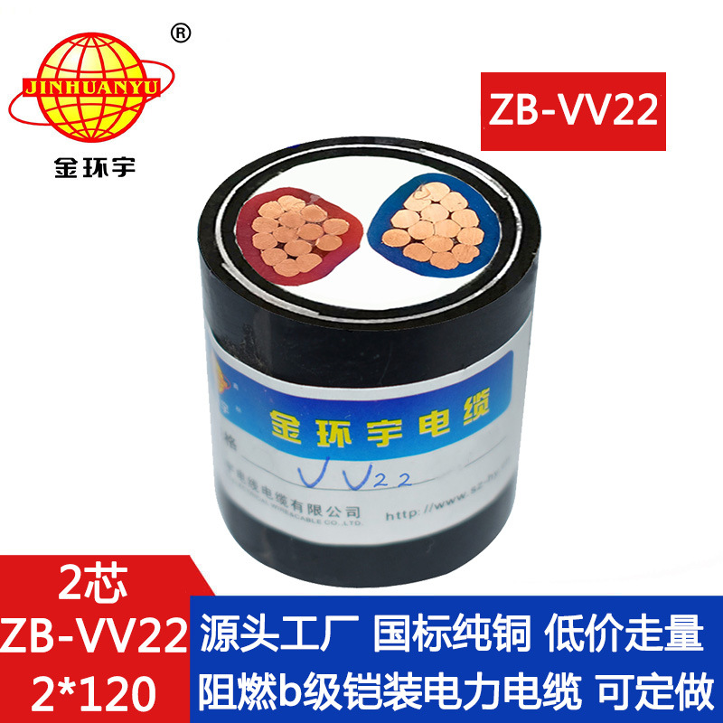 金环宇电缆 vv22阻燃电缆ZB-VV22-2X120  vv22铠装电力电缆价格