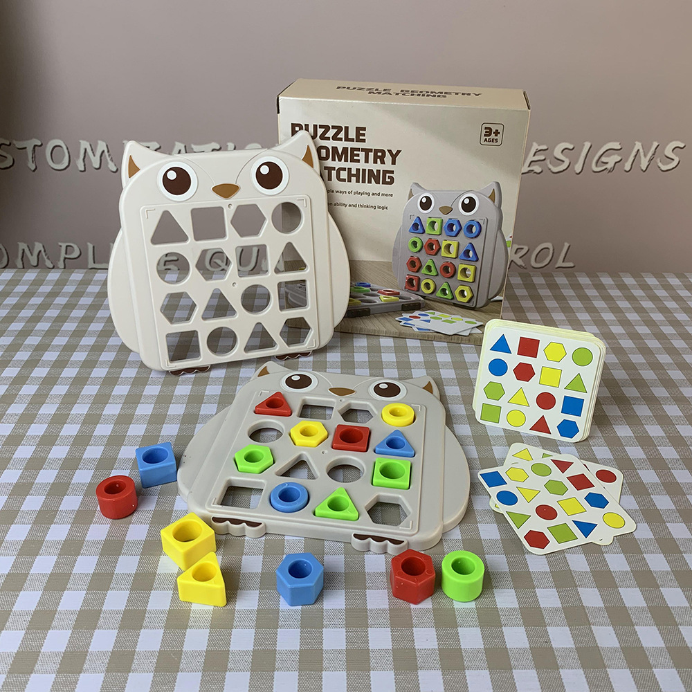 Owl with Card Toddler Enlightenment Matching Puzzle Game Children's Hands-On Brain Intelligence Toy Early Education Board