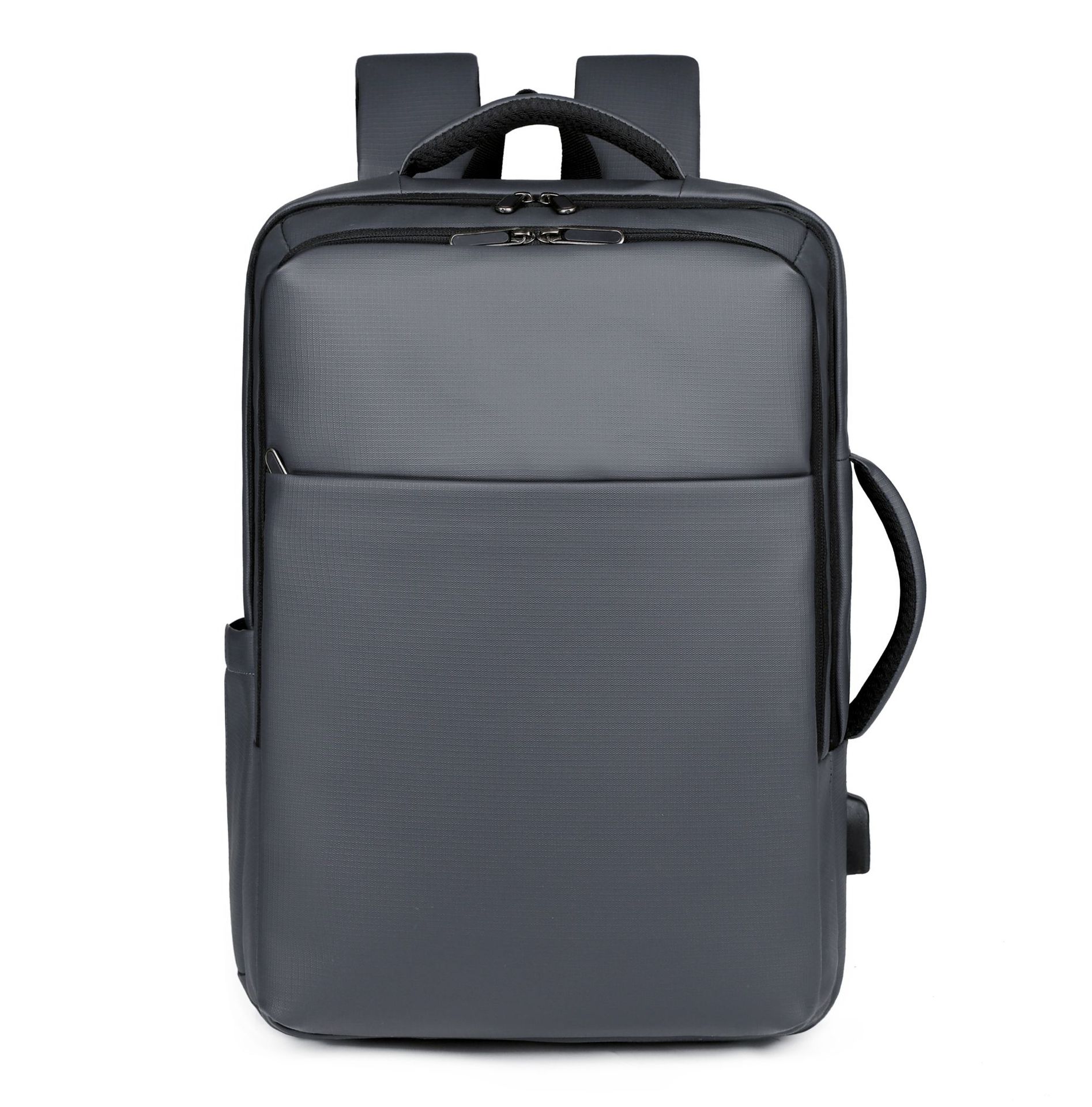 Mochila de alta calidad para hombre 2025 nuevo bolso de computadora de viaje de negocios de boca USB de color sólido simple mochila de negocios de gran capacidad