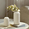 白色陶瓷花瓶摆件客厅插花小口径高级感中式创意餐桌摆花干花花器|ms