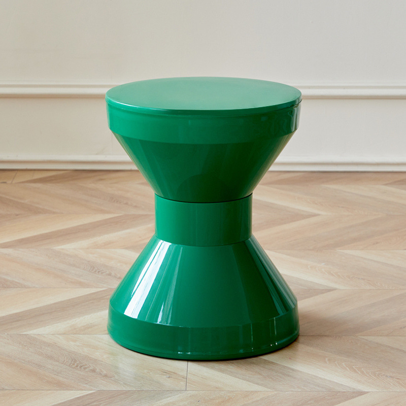 Taburete de plástico doméstico nórdico, taburete de comedor de viento crema, taburete de mesa de té, taburete redondo creativo, taburete de zapatos en la puerta