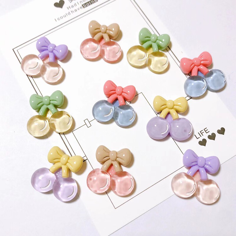 New Transparent Large Cherry Cream Glue DIY Jewelry Patches Phone Case Clogs Resin Accessories