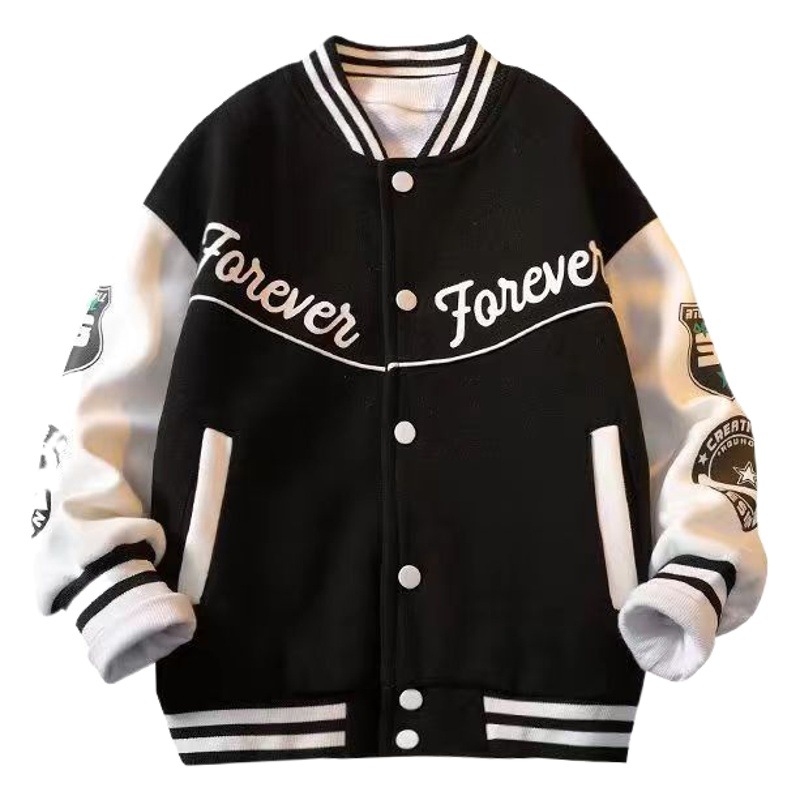 Niños de primavera y otoño chaqueta casual 2023 otoño nueva ropa de otoño para niños medianos y grandes niños de béisbol uniforme frito calle