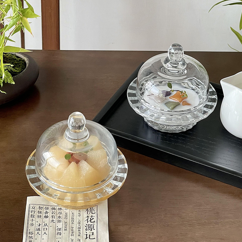 Китайская ласточка миска Tremella чашка стеклянная крышка с прозрачной и изысканной бытовой фруктовой десерт миска небольшая суповая чашка