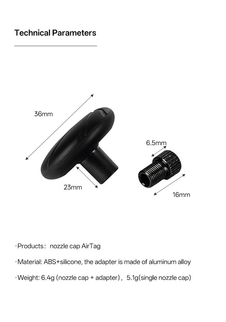 Bicycle Device Air Nozzle Cover Suitable for Airtag Electric Vehicles