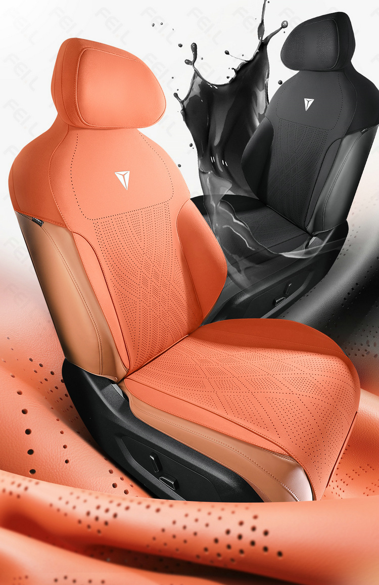 Changan dark blue S07 Special Car Cushion Four Seasons Universal Semi-enclosed Suede Saddle Cushion Perforated Seat Cover Cushion