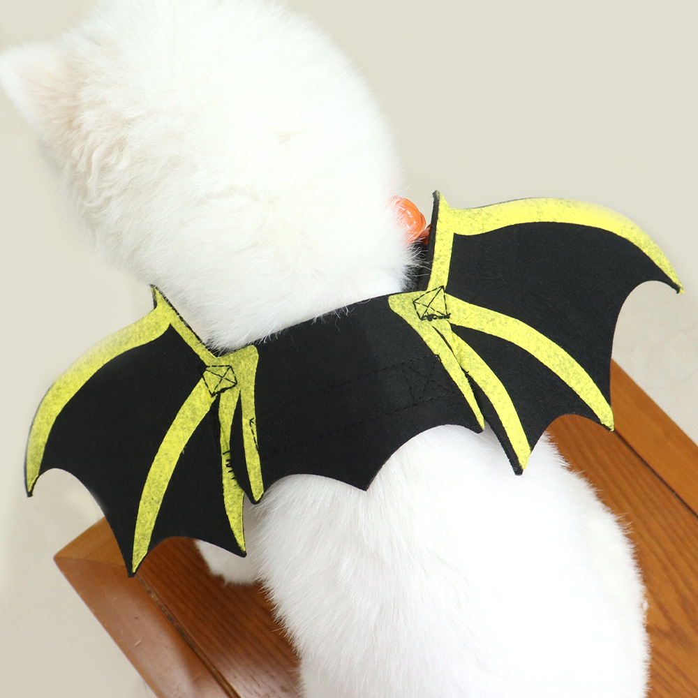 Venta caliente transfronteriza ropa para perros de Halloween para mascotas, un lote de fieltro, alas de murciélago, ropa para mascotas, ropa para gatos
