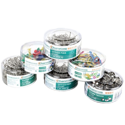 Chuangyi CY3359 office supplies nickel-plated paper clips metal paper clips 29mm 150 pieces boxed manufacturer wholesale