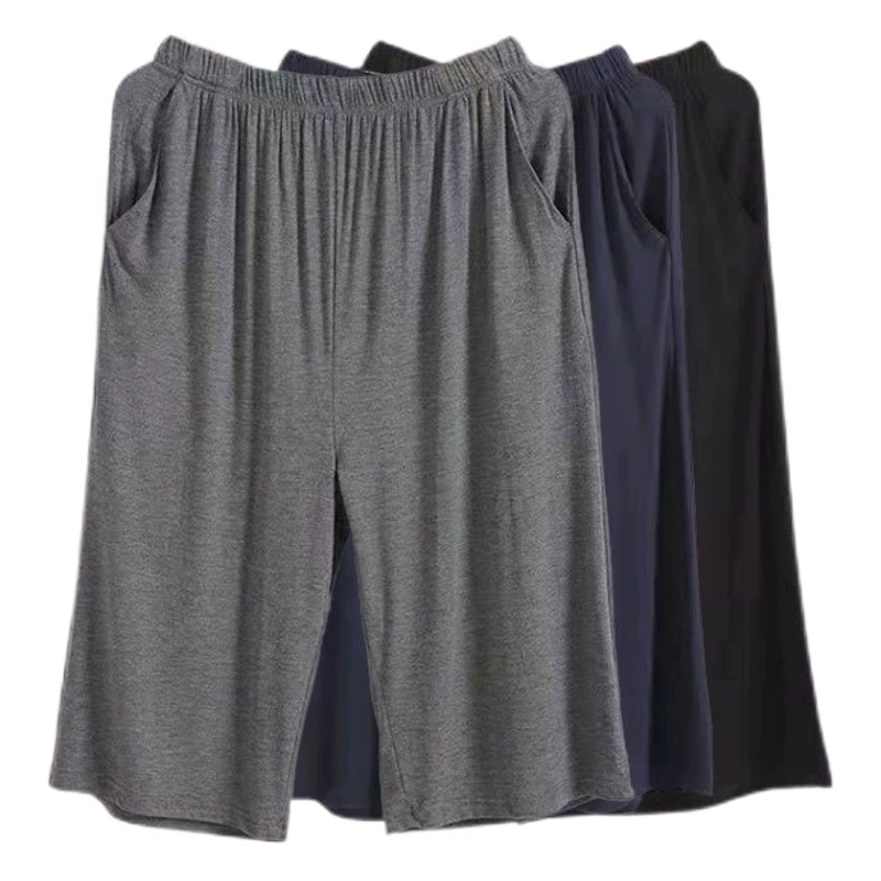 150kg Мужские домашние брюки больших размеров, которые можно носить и на улице, для мужчин среднего и пожилого возраста, повседневные пижамные брюки-шорты (5-точечные) очень большого размера для лета.
